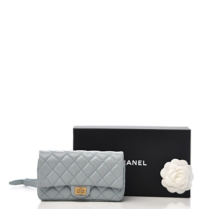 Chanel Aged Calfskin Quilted 2.55 Reissue Chain Waist Bag Light Blue 14 of 14
