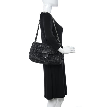 Prada Nappa Gaufre Flap Chain Shoulder Bag Black 2 of 9