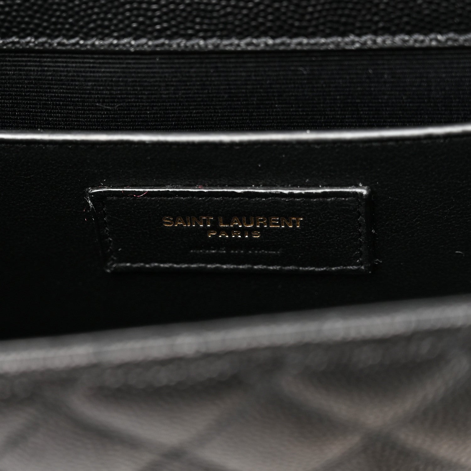 Saint Laurent Grain De Poudre Textured Mixed Matelasse Triquilt Medium Monogram Satchel Black 6 of 8