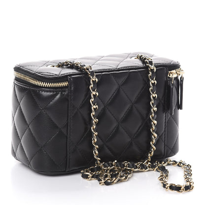 Chanel Lambskin Quilted Small Vanity Case With Chain Black 3 of 9