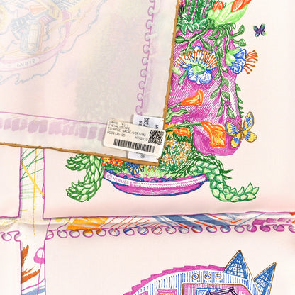 Hermes Silk Chevaloscope Scarf 90 Rose Nacre Vert Multicolor 3 of 3
