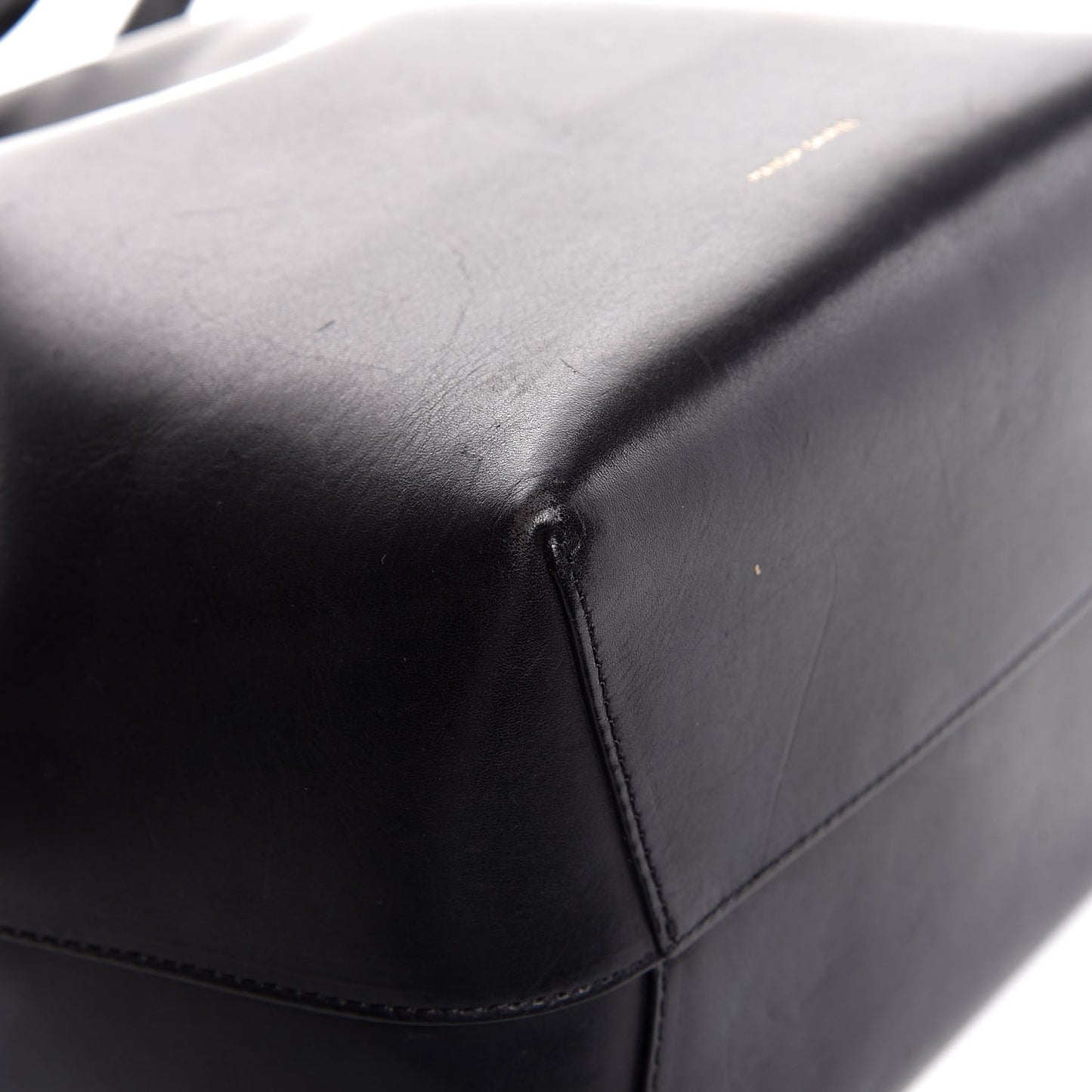 Vegetable Tanned Calfskin Bucket Bag Black Flamma