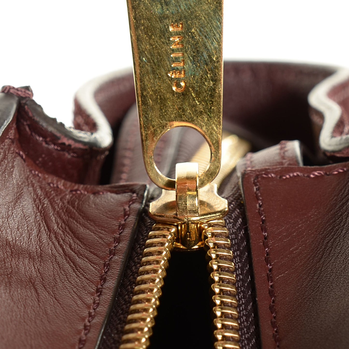 Smooth Calfskin Suede Medium Trapeze Burgundy