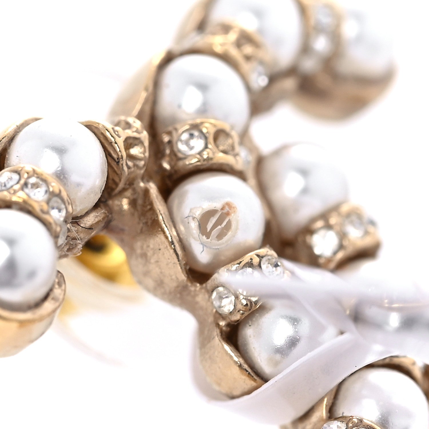 Chanel Pearl Crystal CC Earrings Gold 6 of 6