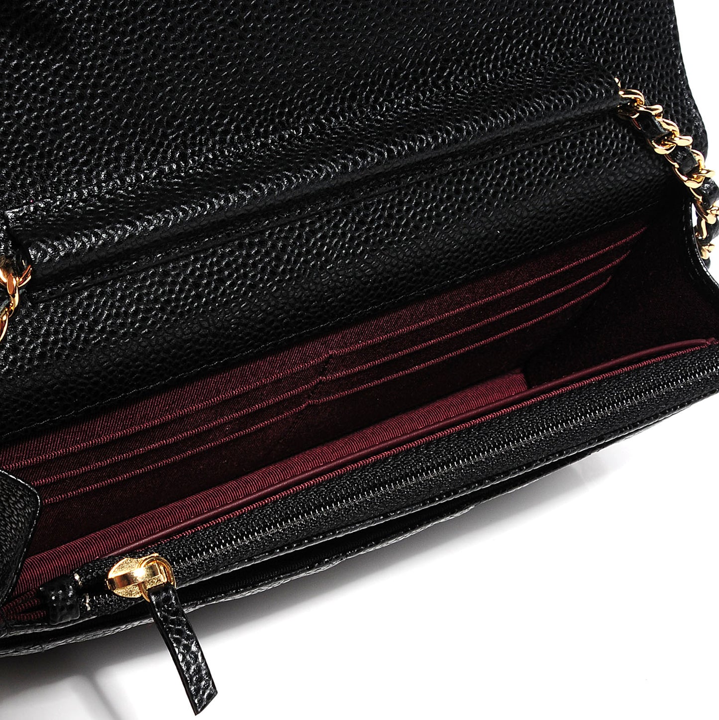 Caviar Quilted Wallet On Chain WOC Black