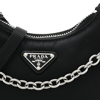 Prada Tessuto Nylon Mini Re-Edition 2000 Shoulder Bag Black 7 of 11