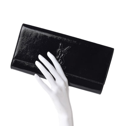 Saint Laurent Textured Patent Monogram Small Belle De Jour Clutch Black 2 of 6
