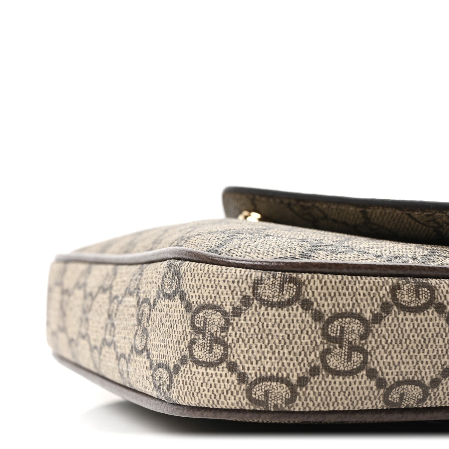 Gucci GG Supreme Monogram Textured Dollar Calfskin Web Mini Ophidia Envelope Shoulder Bag Beige Ebony New Acero 10 of 11