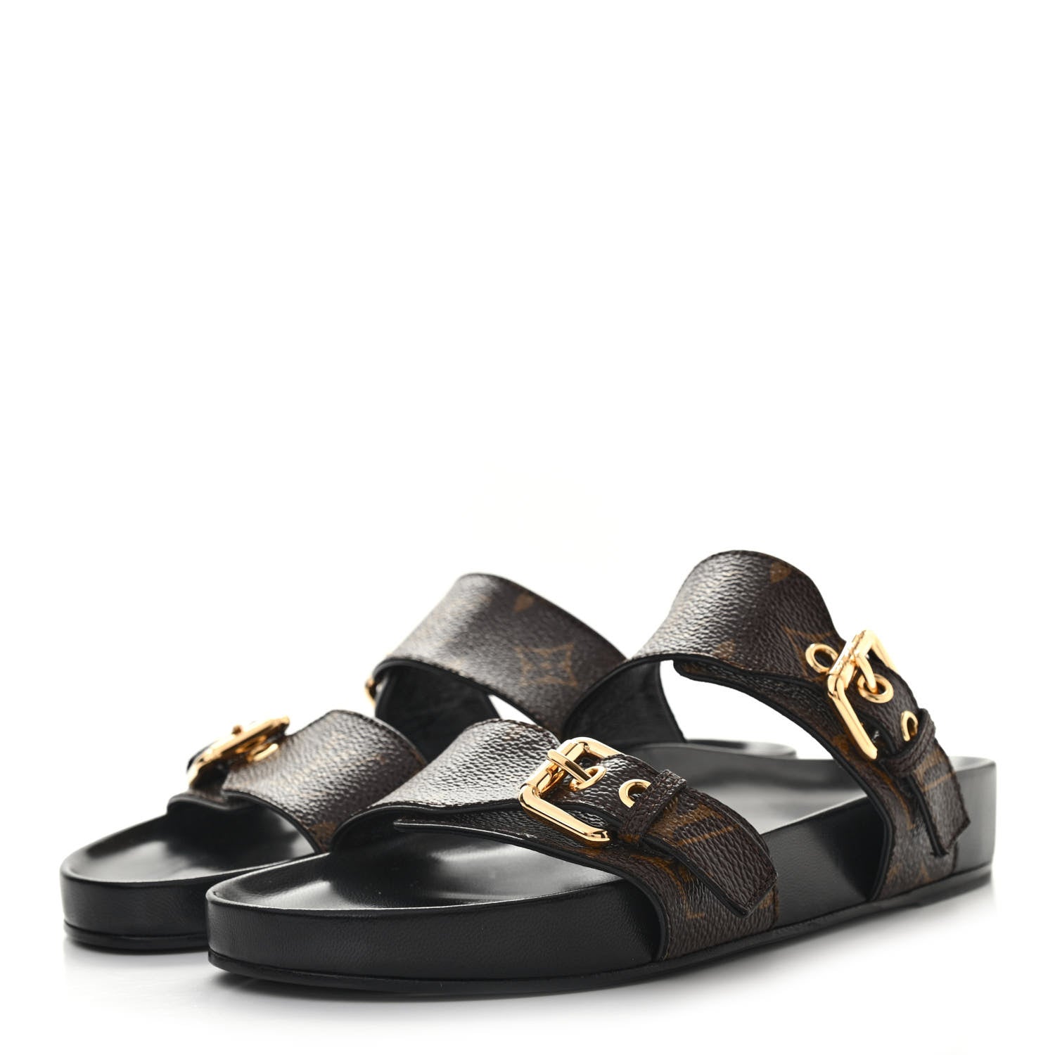 Louis Vuitton Monogram Bom Dia Mule Sandals 36 Black 3 of 8