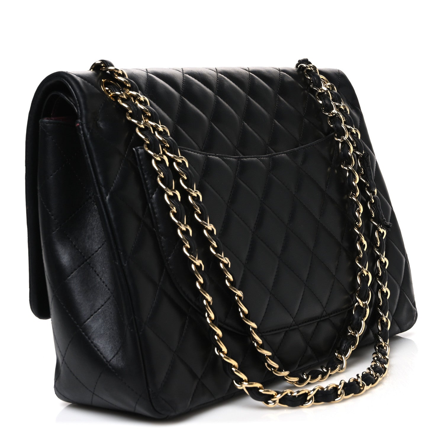 Chanel Lambskin Quilted Maxi Double Flap Black 2 of 9