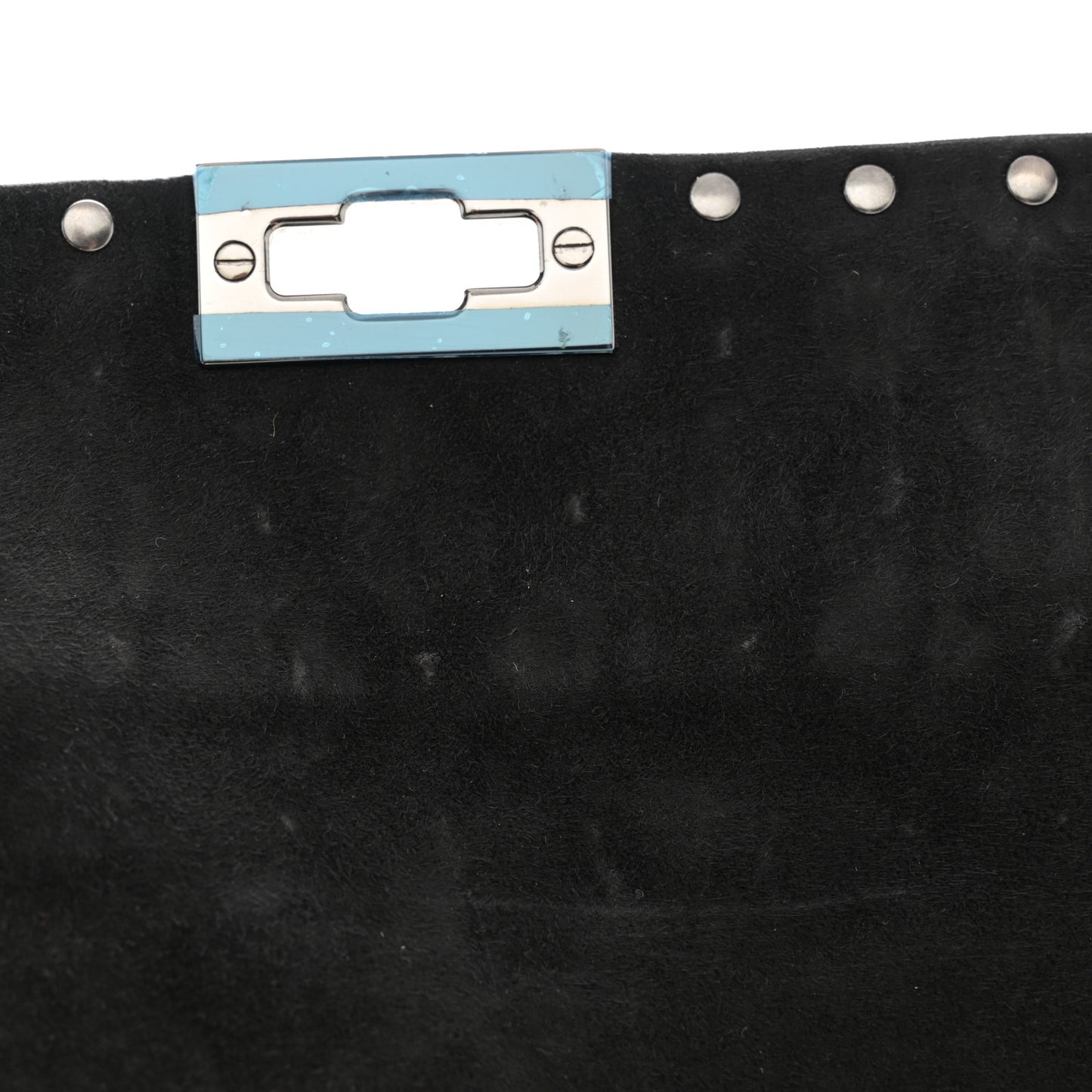 Craquele Nappa Medium Rockstud Spike Shoulder Bag Black