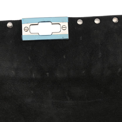 Valentino Garavani Craquele Nappa Medium Rockstud Spike Shoulder Bag Black 10 of 11