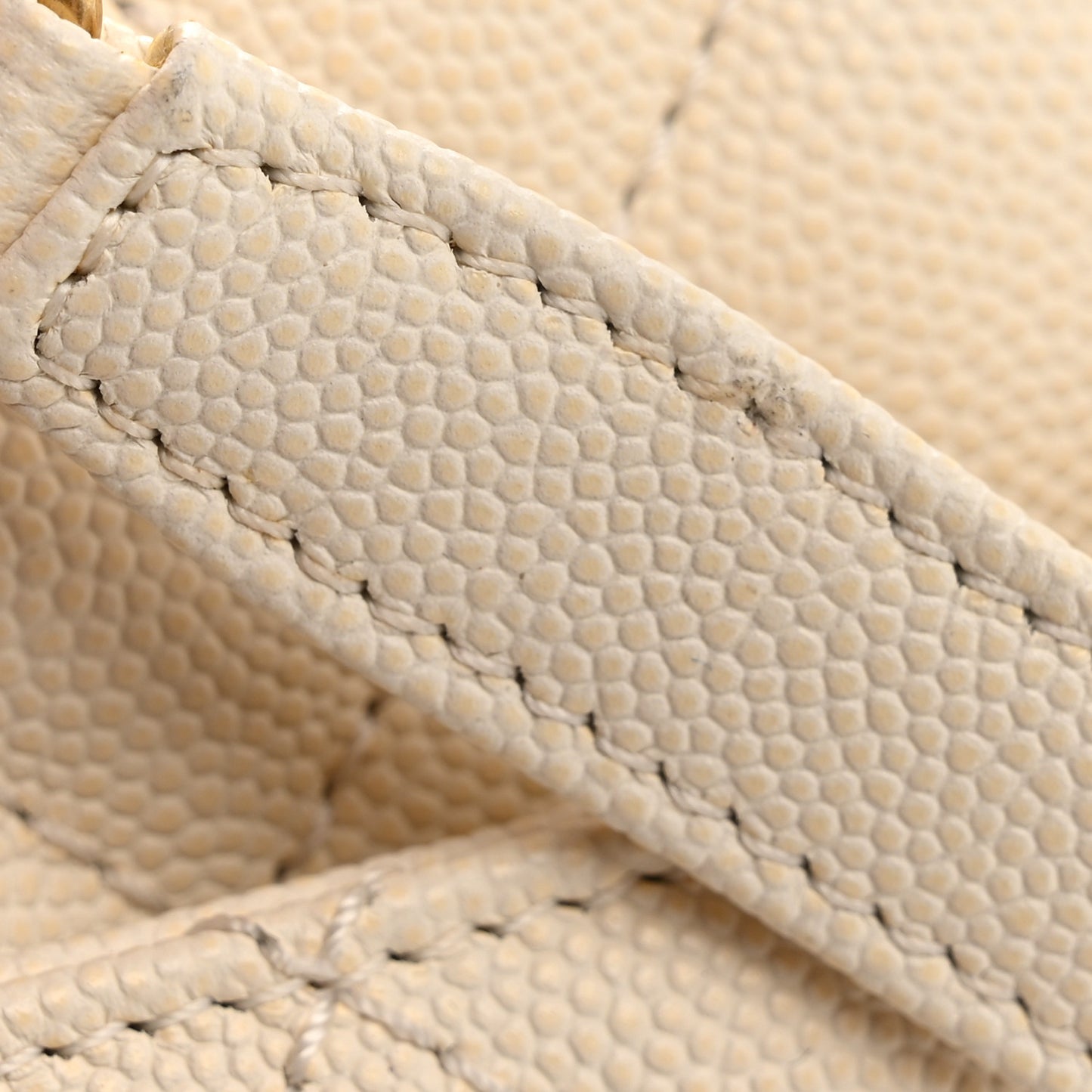 Caviar Lizard Quilted Small Coco Handle Flap Ivory