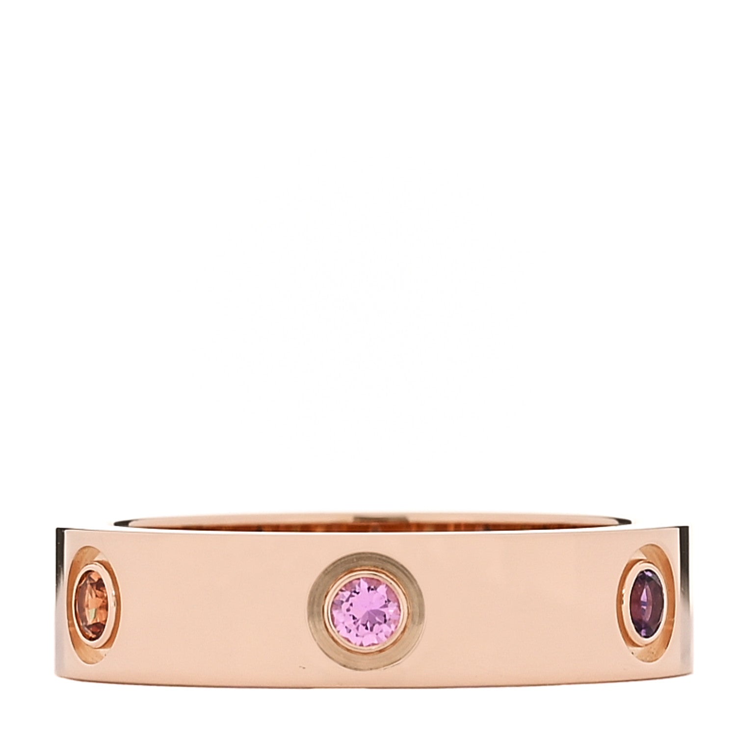 Cartier 18K Pink Gold Sapphire Garnet Amethyst 5.5mm LOVE Ring 60 9.25 1 of 4