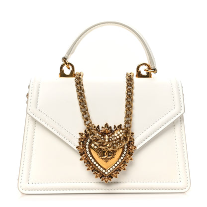 Dolce & Gabbana Smooth Calfskin Small Devotion Envelope Top Handle Bag White 1 of 10