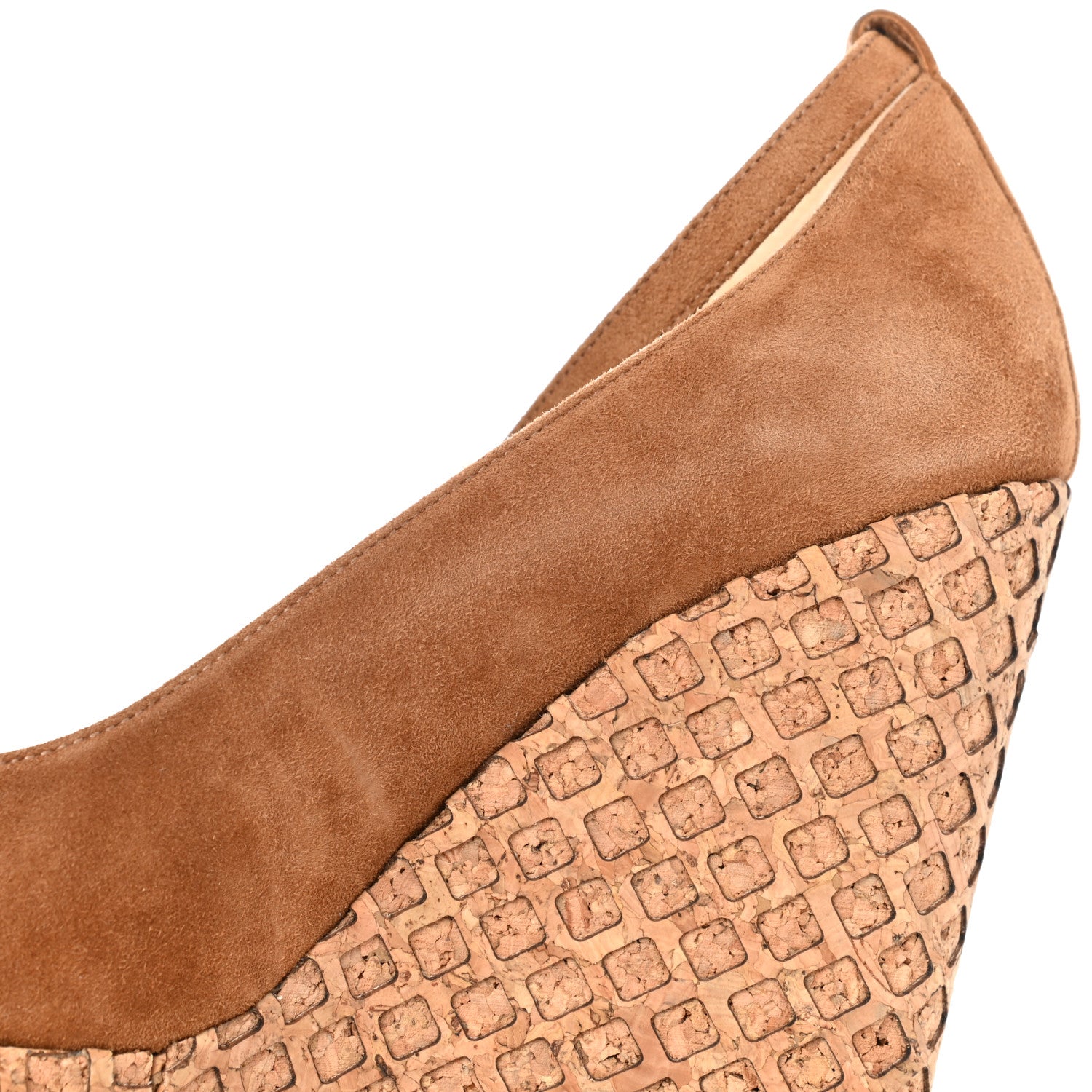 Jimmy Choo Suede Pacific 120mm Peep-Toe Cork Wedge Sandal 40 Canyon 10 of 11