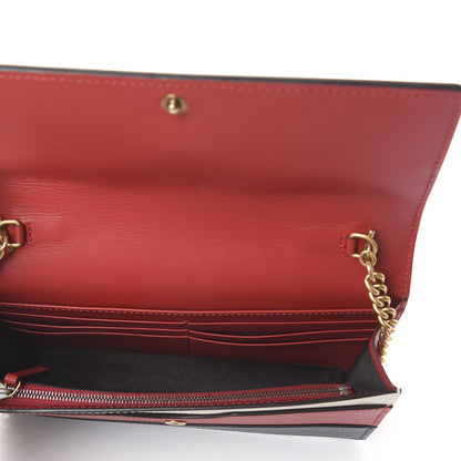 Gucci Calfskin Queen Margaret Chain Wallet Blue Agata Hibiscus Red Mystic White 4 of 7