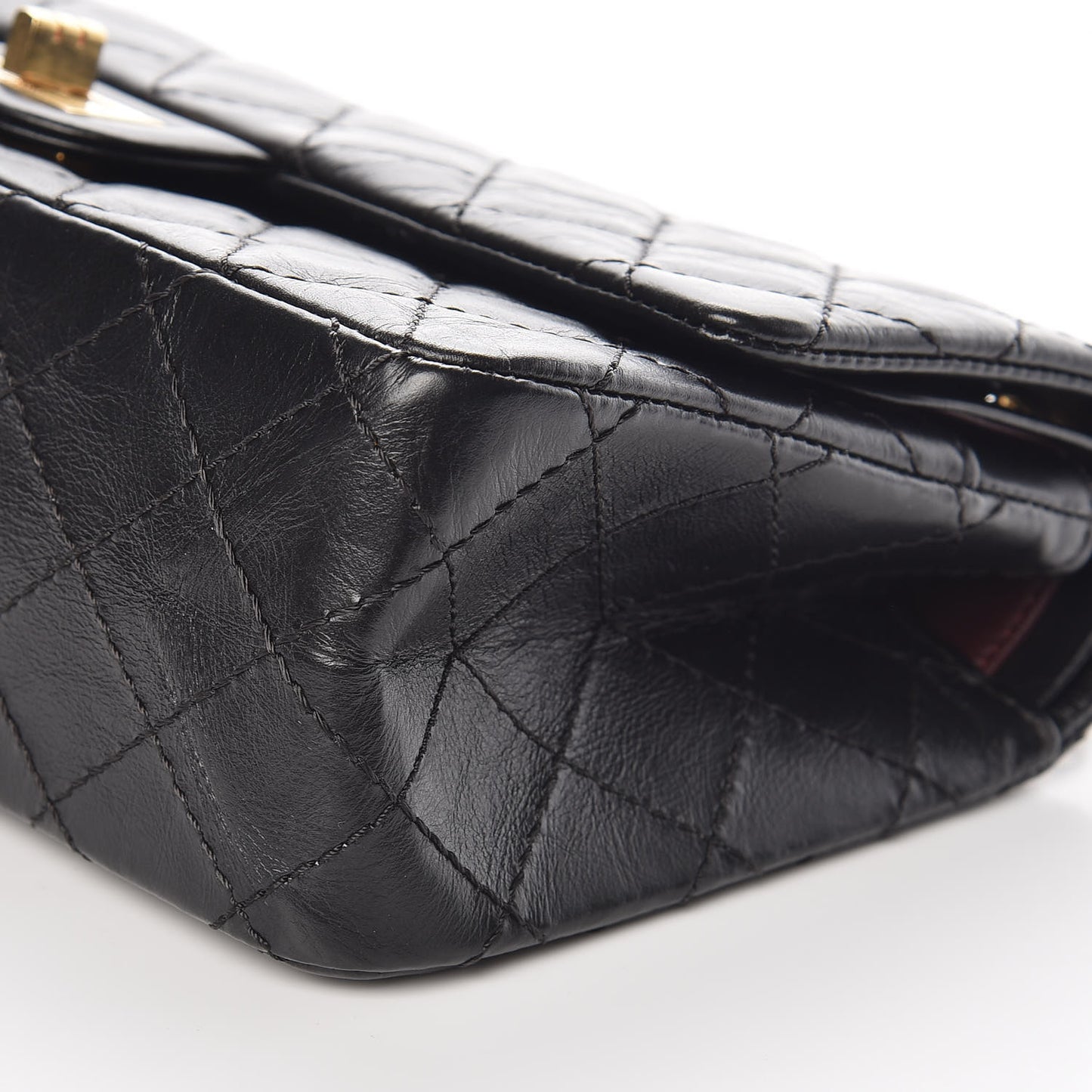 Aged Calfskin Quilted 2.55 Reissue 225 Flap Black