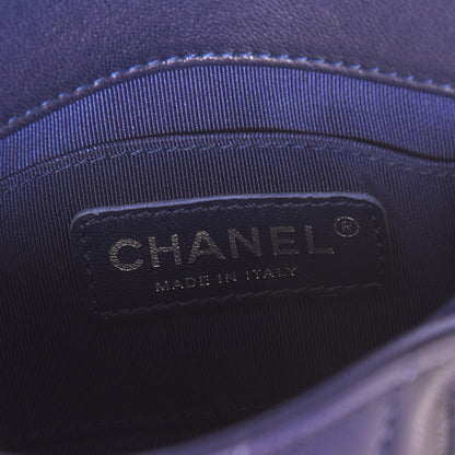 Chanel Calfskin Chevron Quilted Mini Flap Navy 7 of 8