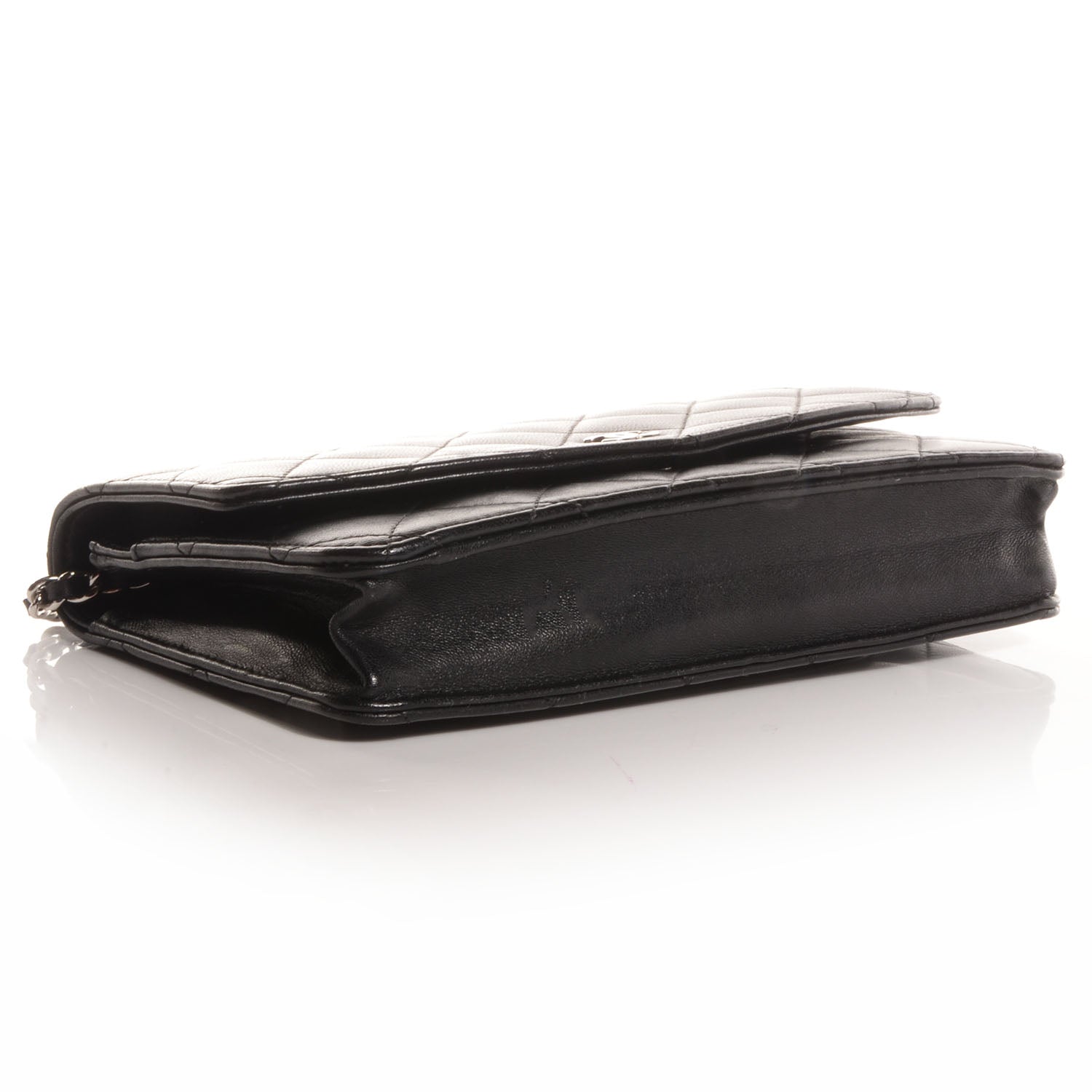 Chanel Lambskin Quilted Wallet On Chain WOC Black 5 of 9