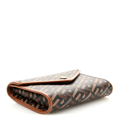 Versace Coated Canvas La Greca Signature Wallet On Chain Brown 4 of 10