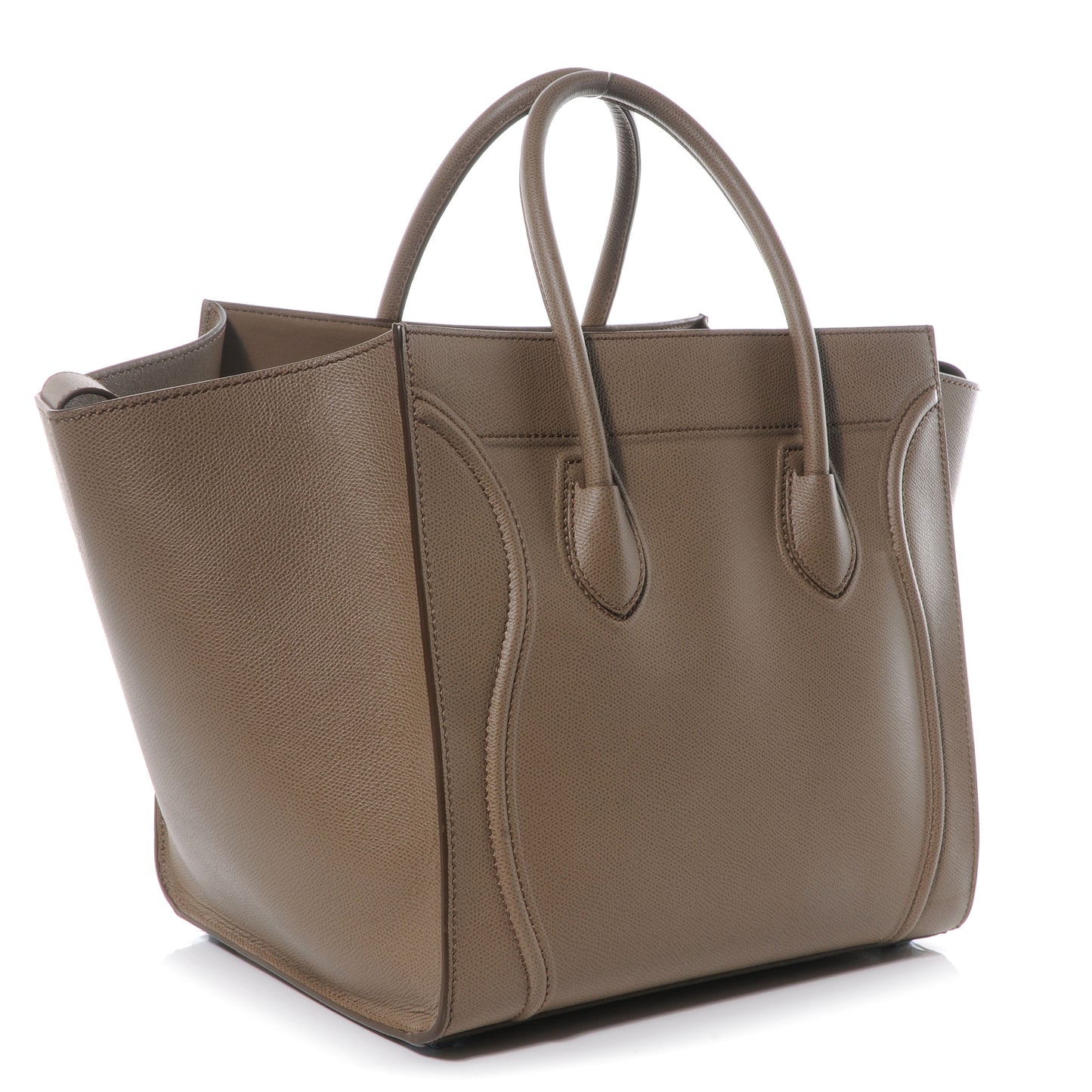 Grainy Calfskin Medium Phantom Luggage Taupe