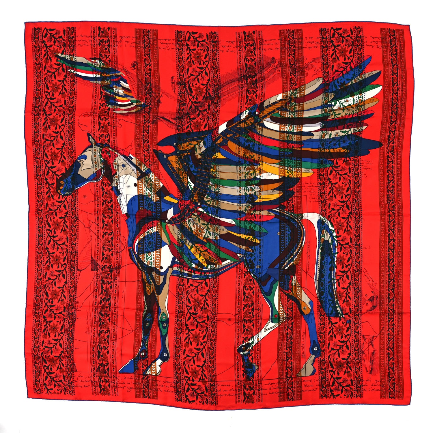 Hermes Silk Le Pegase D'Hermes Shawl 140 1 of 3