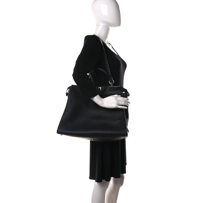Fendi Cuoio Romano Selleria Large Peekaboo Iconic Satchel Black Moro 2 of 8