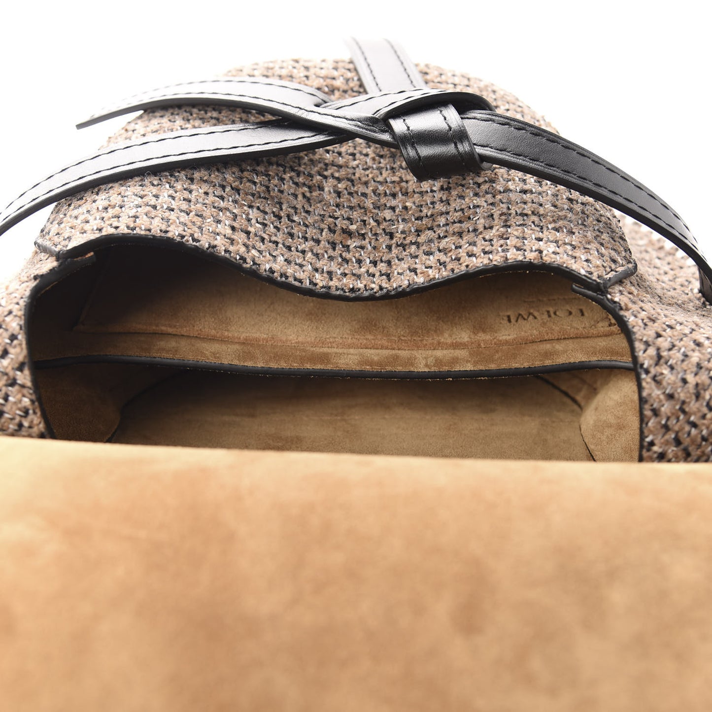 Calfskin Tweed Small Gate Crossbody Bag Tan
