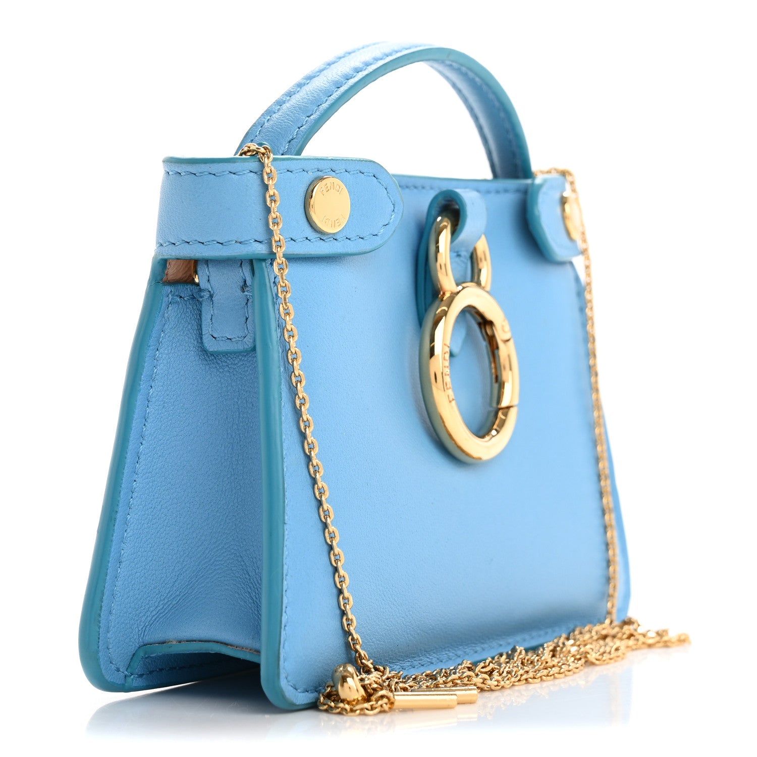 Fendi Nappa Sigma Pico Peekaboo Charm Cyber Blue 2 of 13