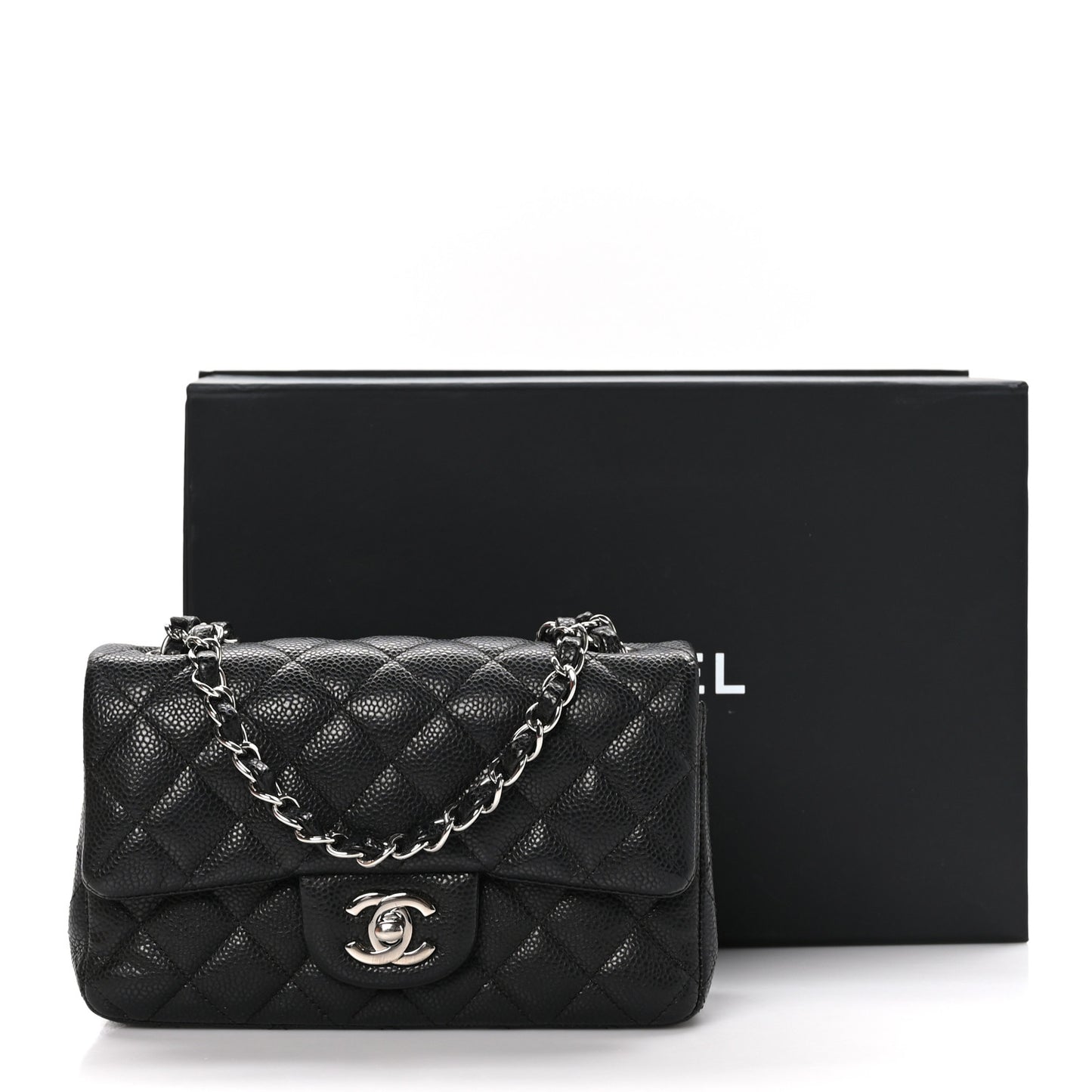 Caviar Quilted Mini Rectangular Flap Black