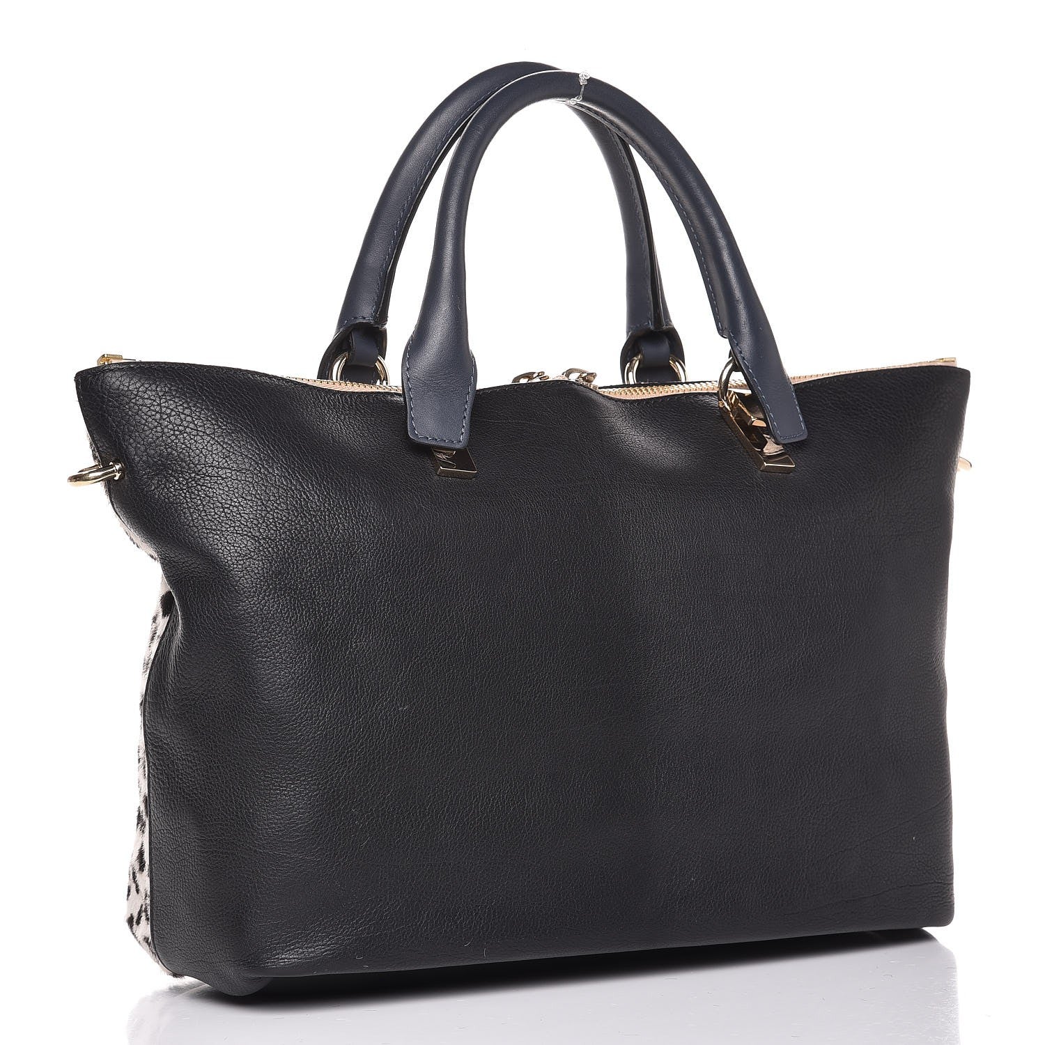 Chloe Calf Hair Medium Baylee Tote White Black 3 of 9