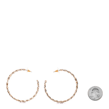 Chanel Crystal CC Hoop Earrings Gold 2 of 5