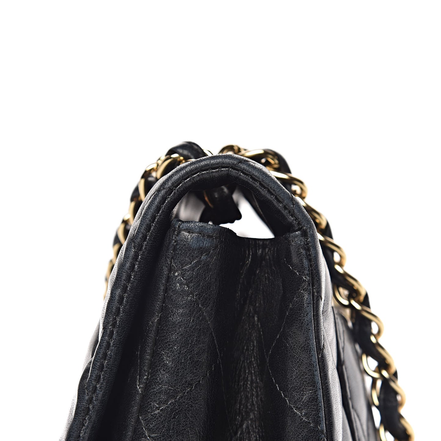 Lambskin Quilted Jumbo Single Flap Black