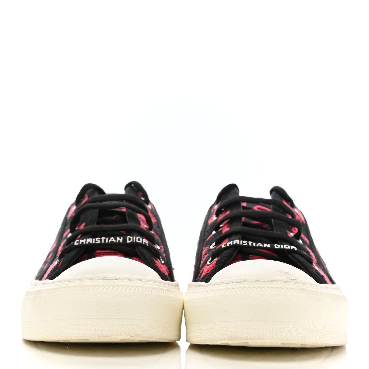 Christian Dior Cotton Mizza Embroidered Walk'N'Dior Low Top Sneakers 36.5 Red Multicolor 2 of 10