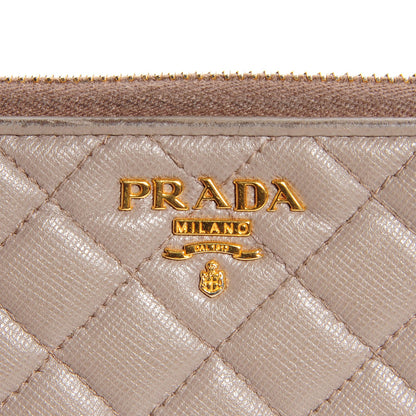 Prada Saffiano Quilted Zip Around Wallet Argilla 6 of 9