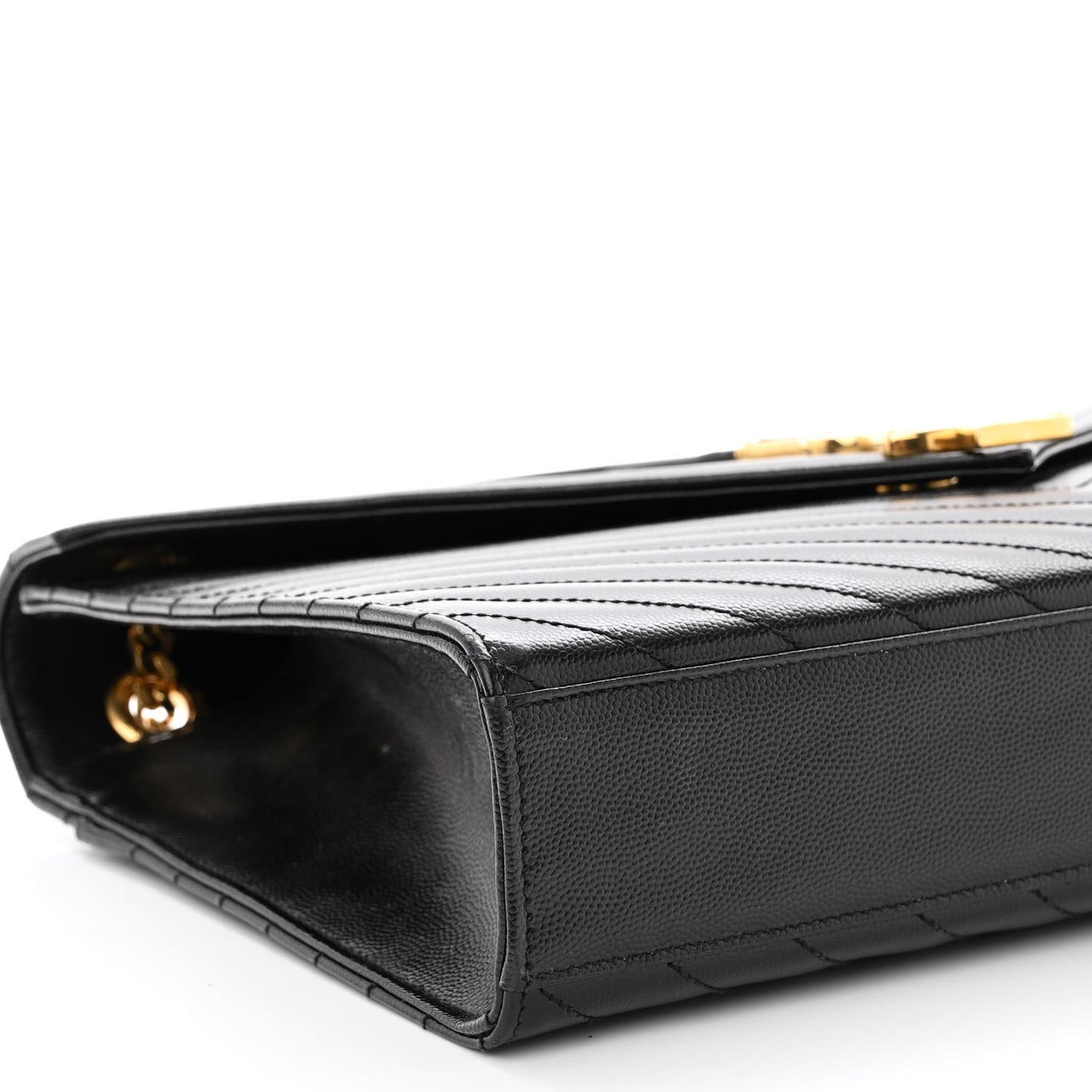 Grain De Poudre Matelasse Chevron Large Monogram Satchel Black