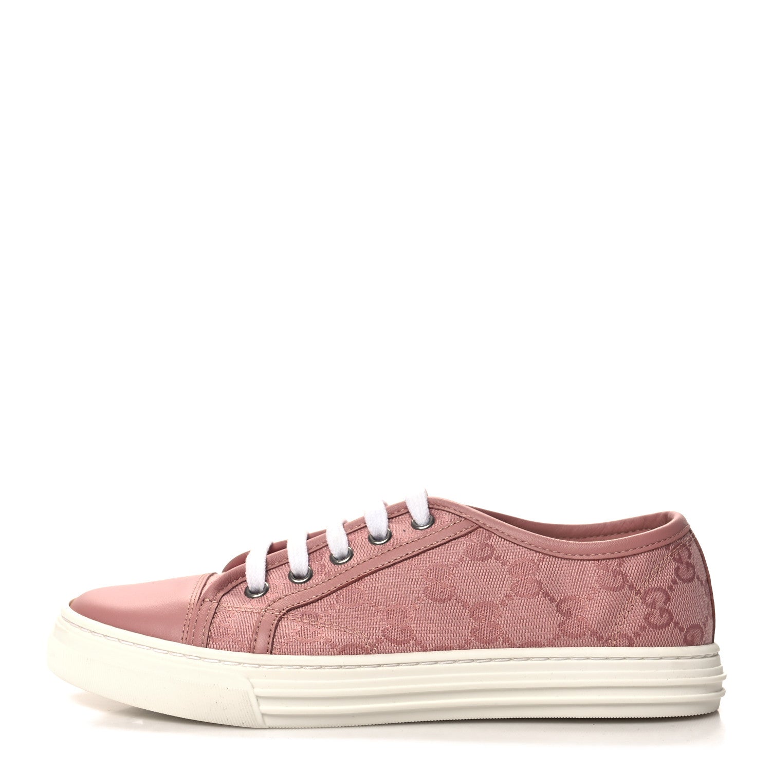 Gucci GG Monogram Calfskin Womens Low Top Sneakers 36.5 Pink Soft Pink 1 of 8