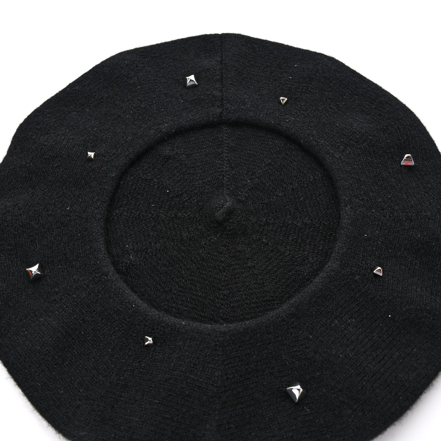Cashmere Medor Studded Darling Beret M Black