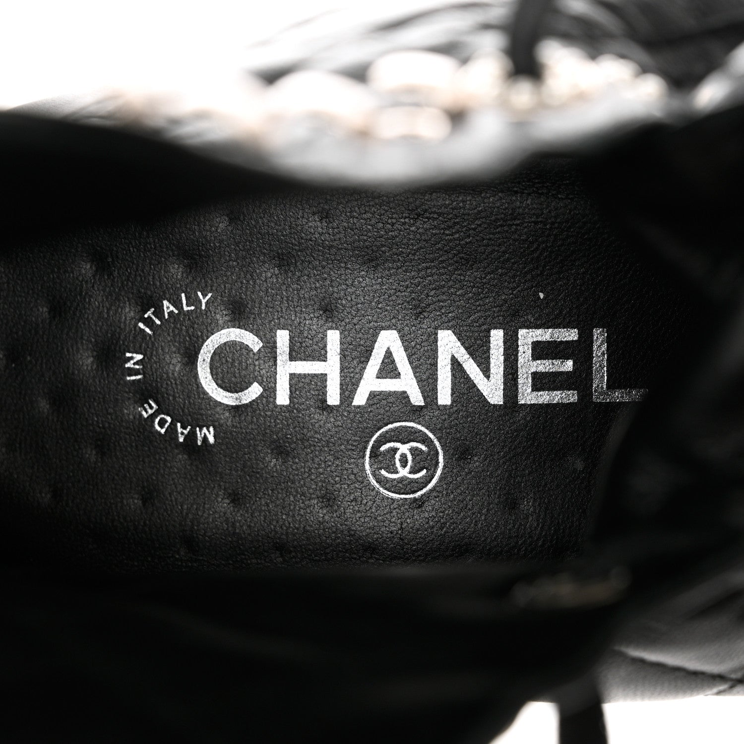 Chanel Lambskin Quilted Lace Up Combat Boots 36.5 Black 7 of 8