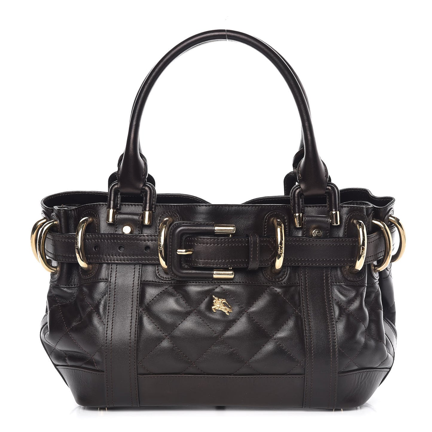 Calfskin Quilted Baby Beaton Dark Brown