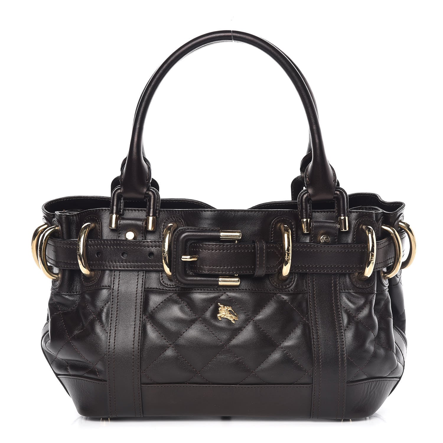 Burberry Calfskin Quilted Baby Beaton Dark Brown 1 of 13