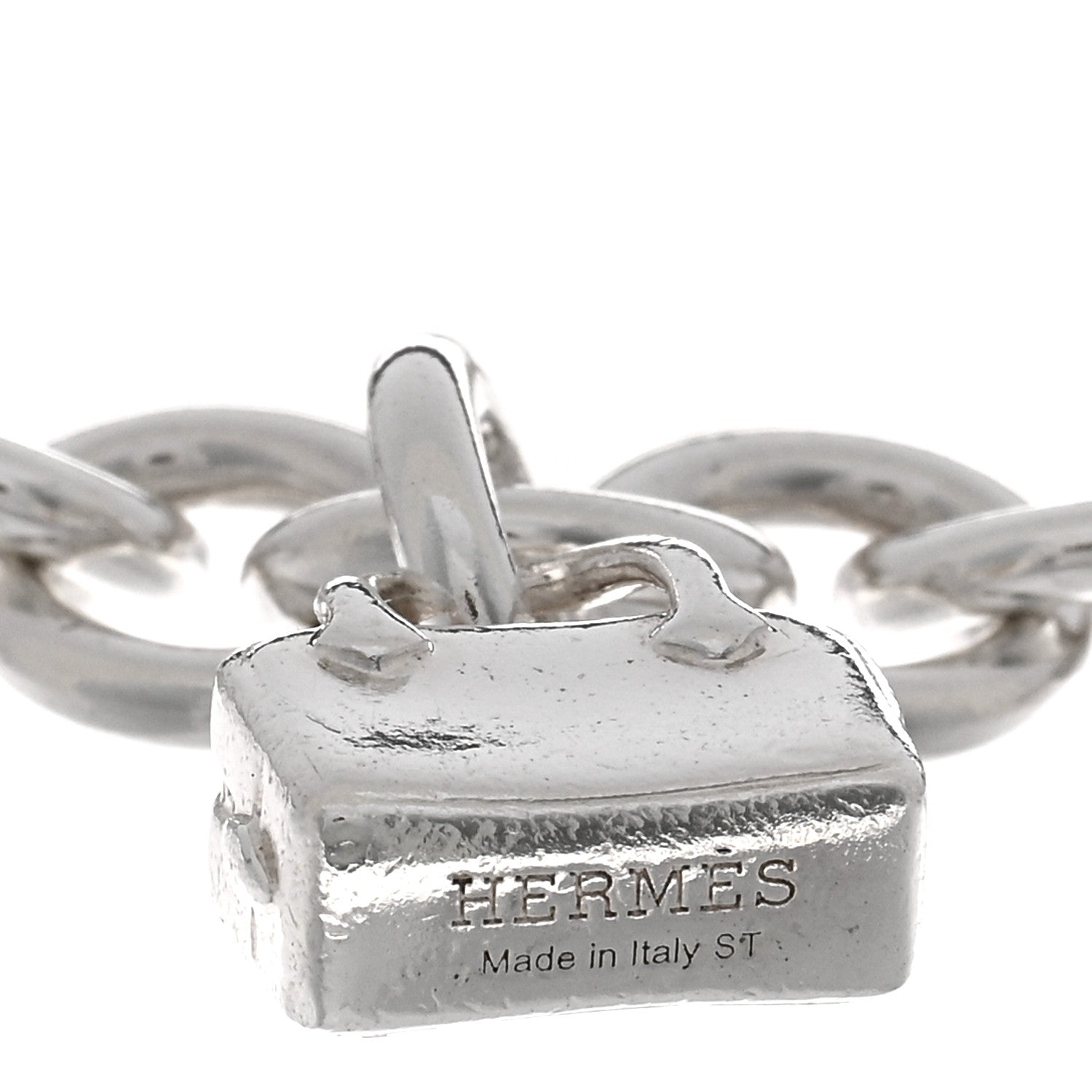 Hermes Sterling Silver Five Bags Amulette Charm Bracelet ST 3 of 4