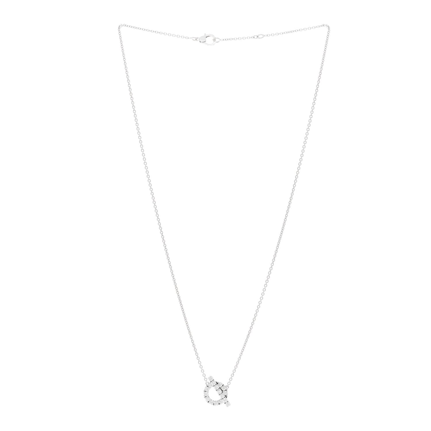 Hermes 18K White Gold Diamond Finesse Pendant Necklace 3 of 6