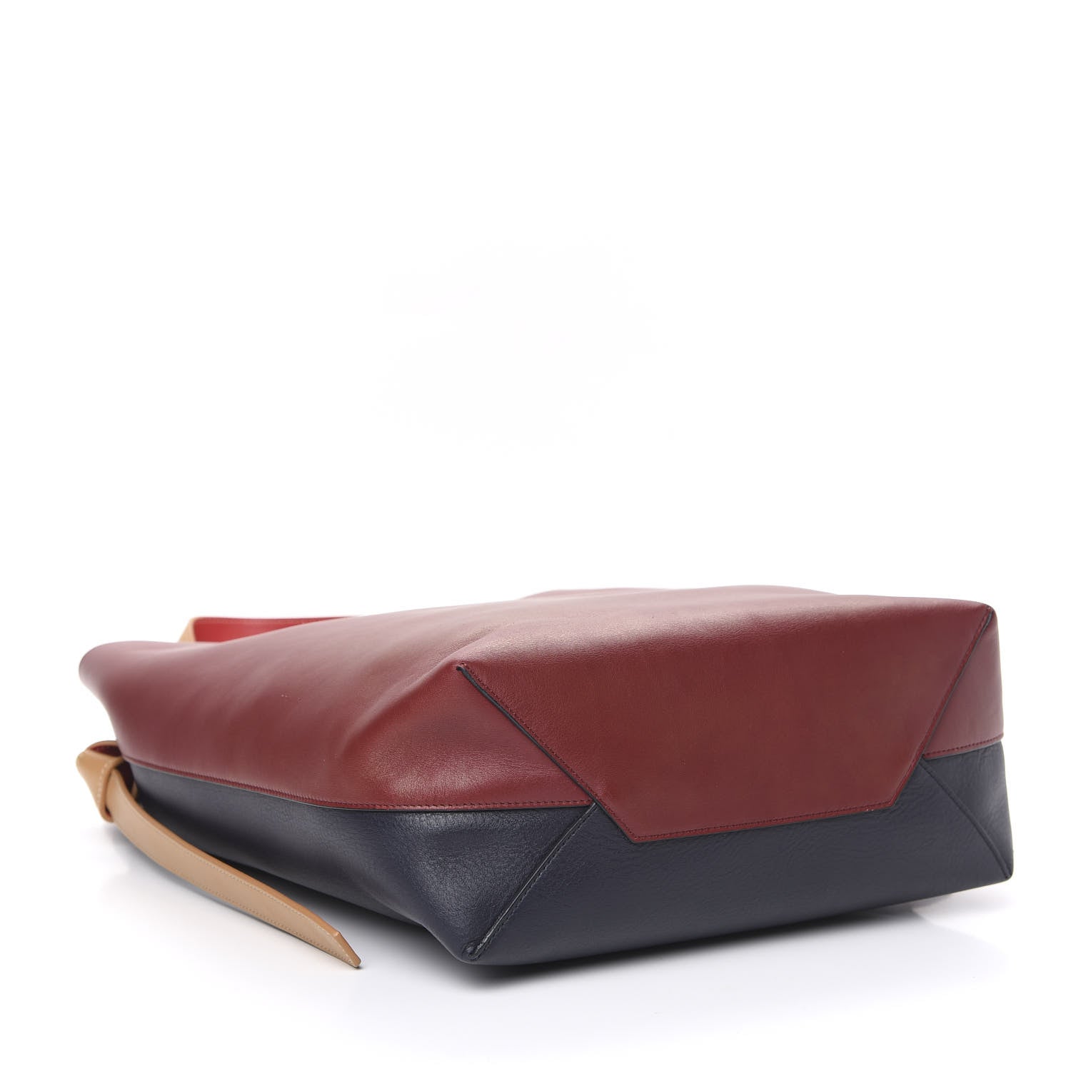 Celine Shiny Smooth Calfskin Small Twisted Cabas Dark Ruby Navy 3 of 9