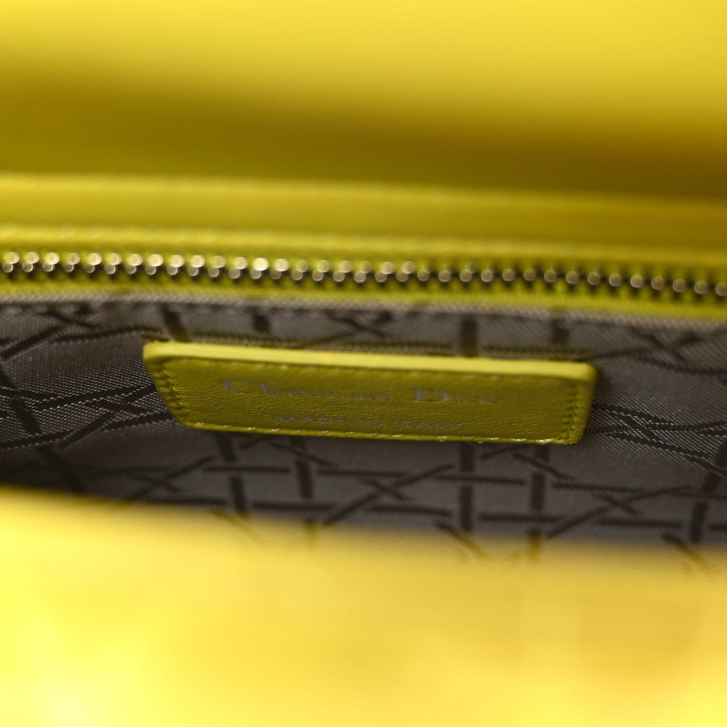 Lambskin Cannage Mini Lady Dior Yellow