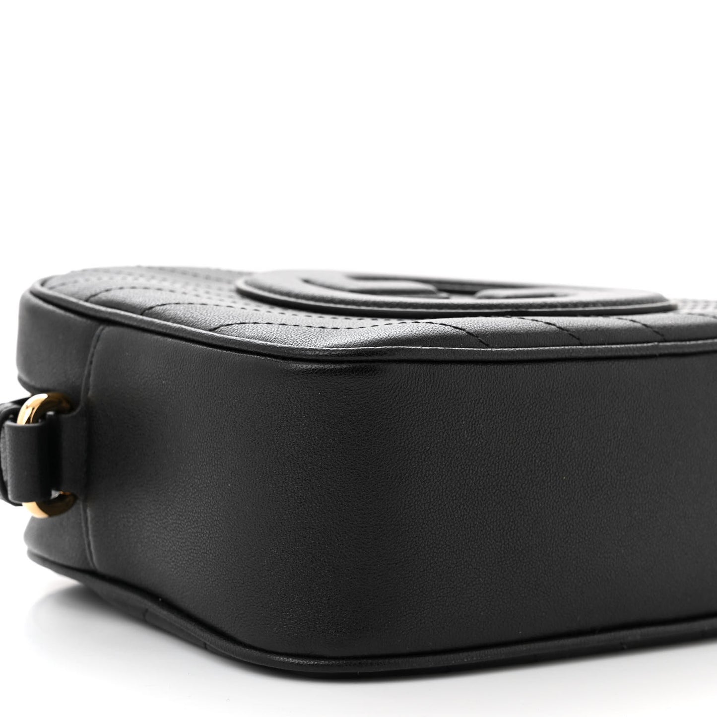 Sakai Be Green Calfskin Diagonal Stitched Small Blondie Shoulder Bag Black