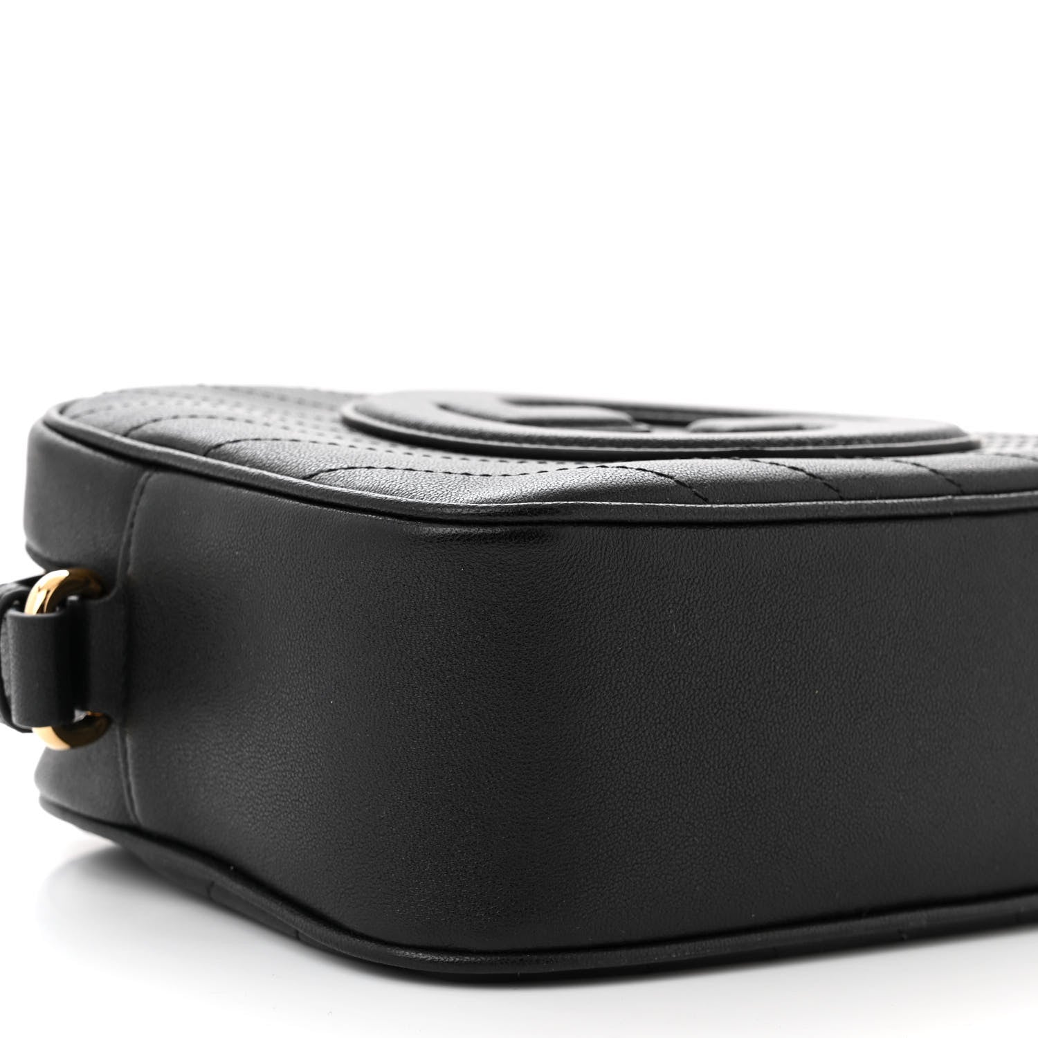 Gucci Sakai Be Green Calfskin Diagonal Stitched Small Blondie Shoulder Bag Black 8 of 9