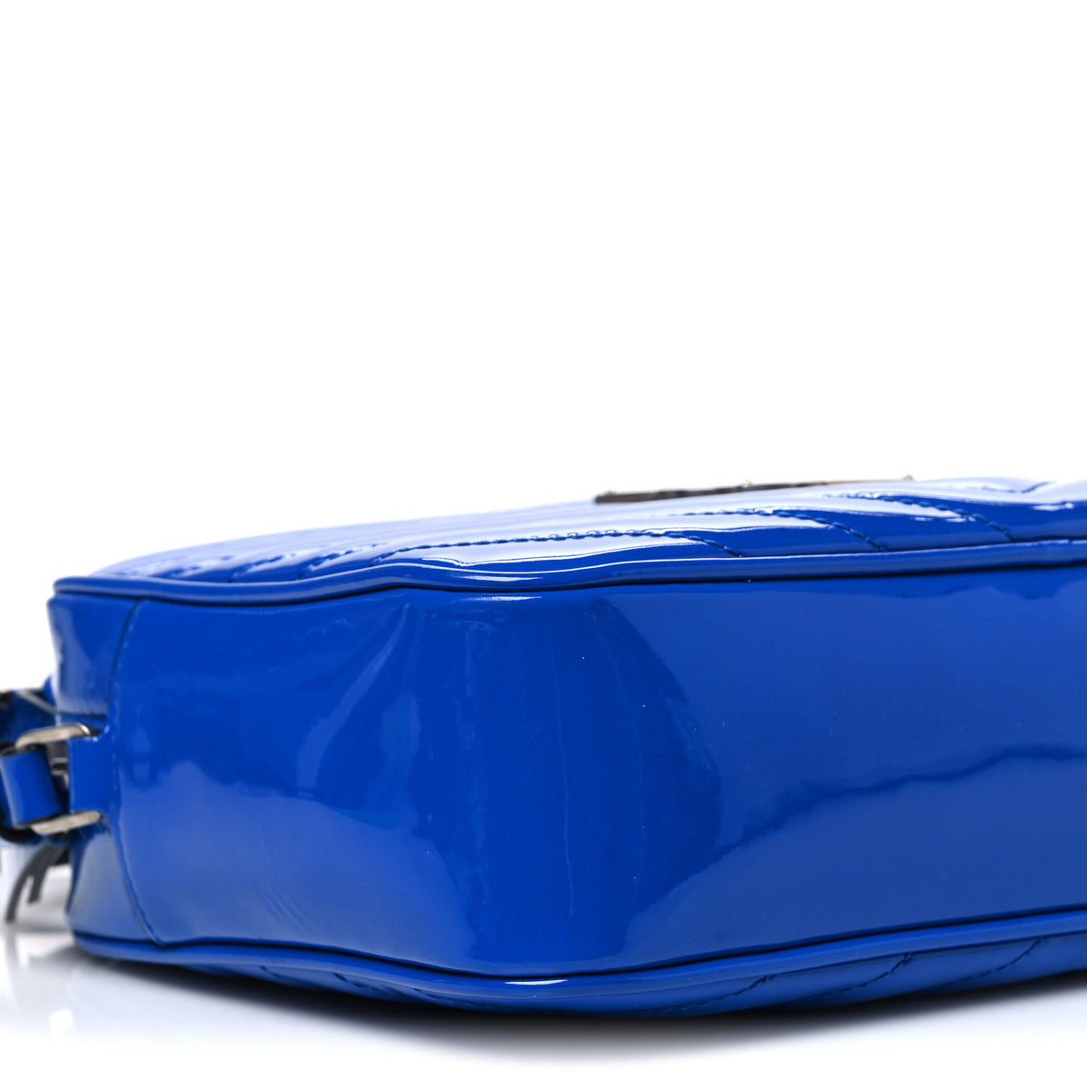 Patent Calfskin Matelasse Monogram Lou Camera Bag Royal Blue