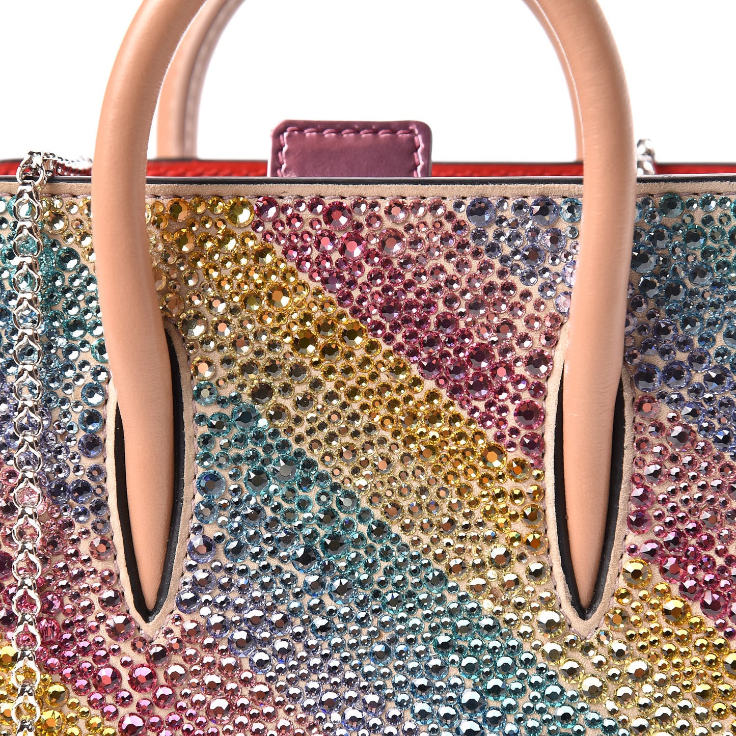 Calfskin Crystal Nano Paloma Rainbow